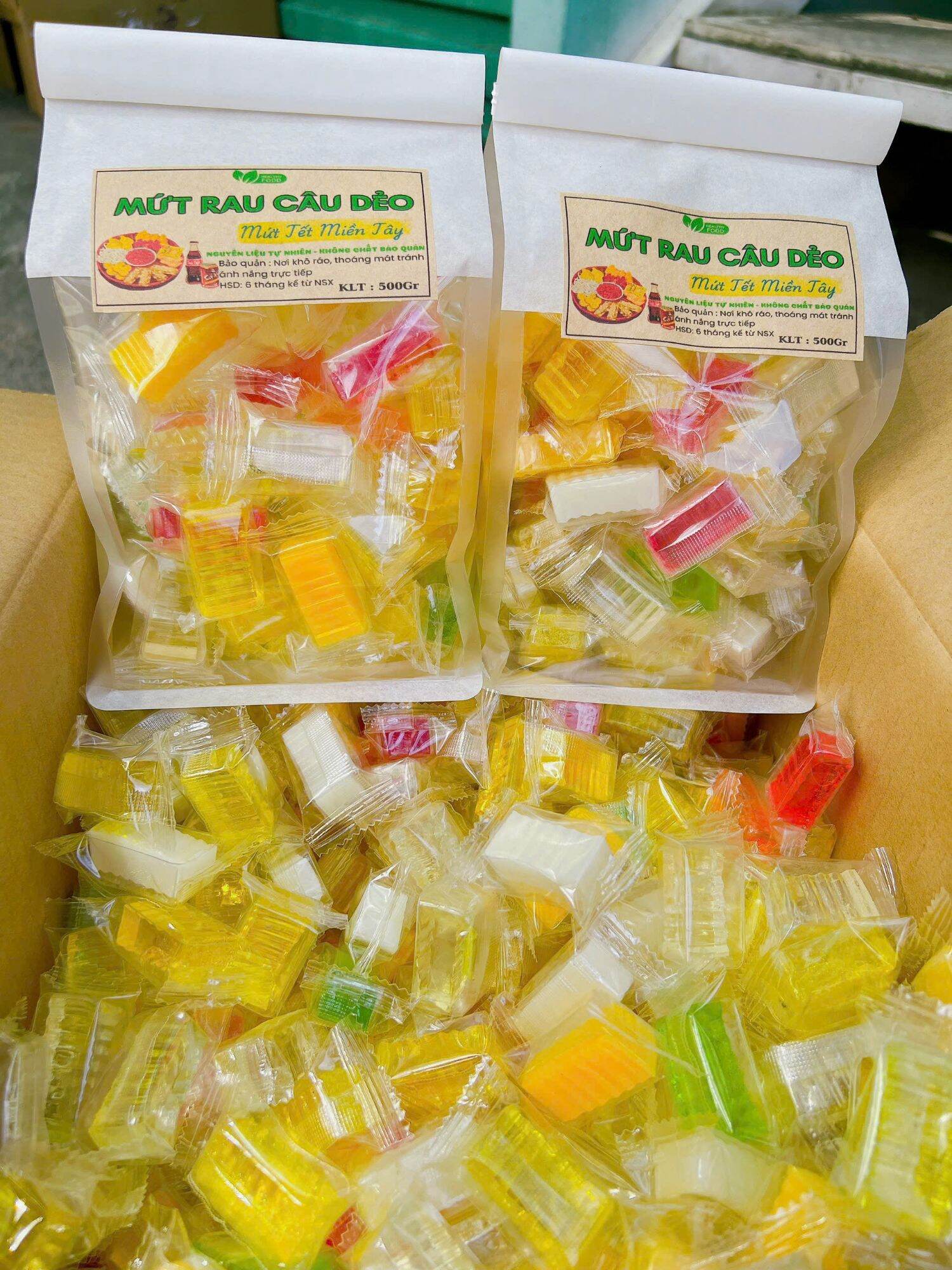 Mứt rau câu dẻo vị trái cây  1kg ( Ít ngọt)
