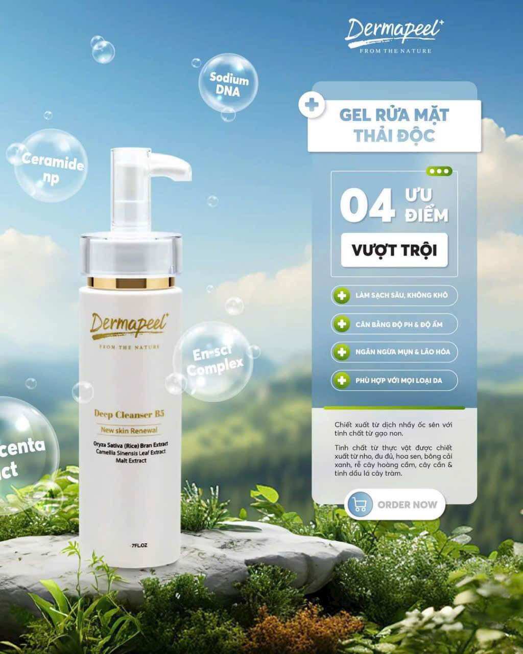 [HCM] Gel rửa mặt thải độc Dermapeel