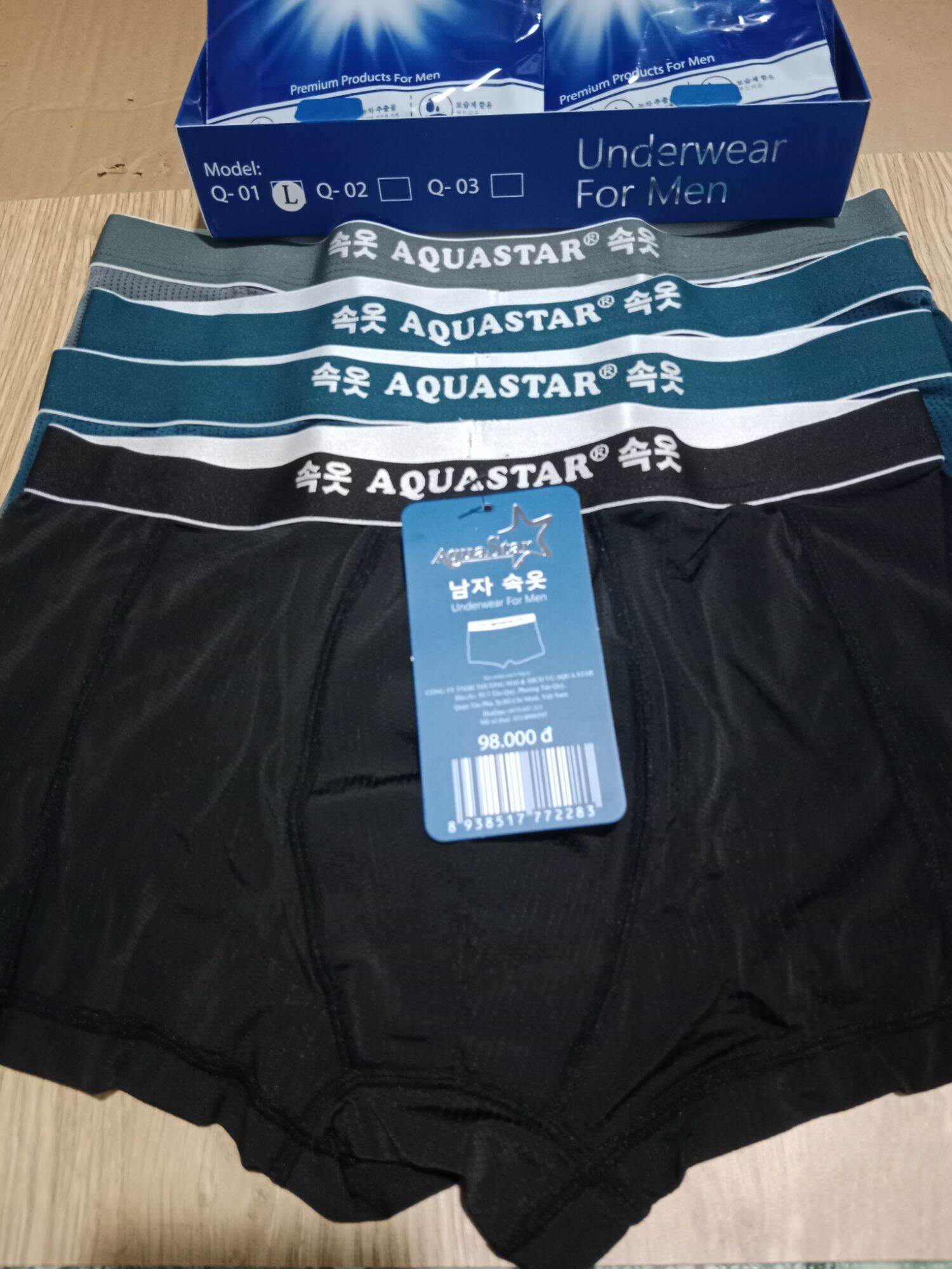 [Hộp 4 cái/4 màu] Quần đùi lót Nam Cao Cấp AquaStar