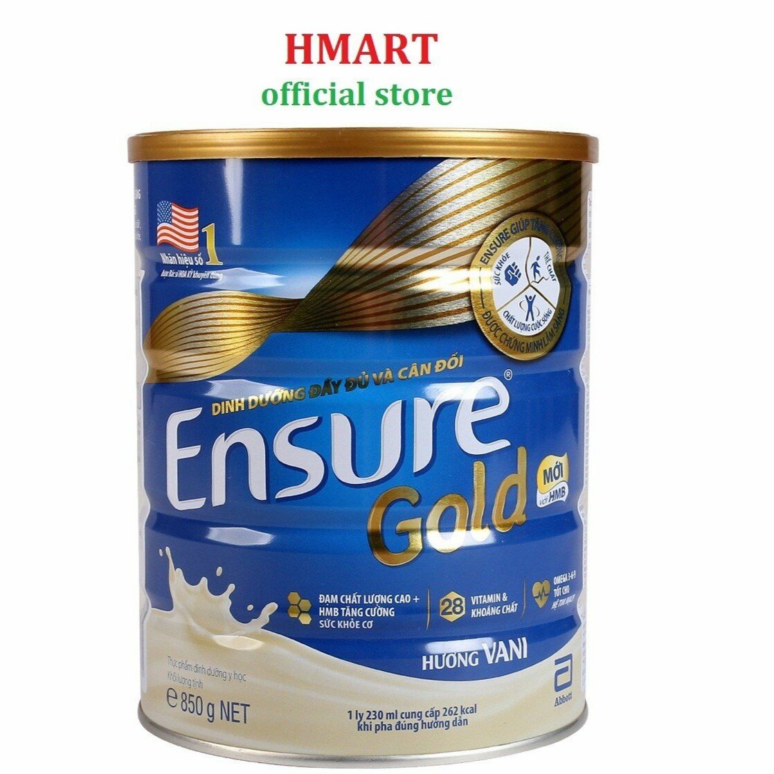 Sữa bột Ensure Gold hương vani 850g - Siêu Thị HMART