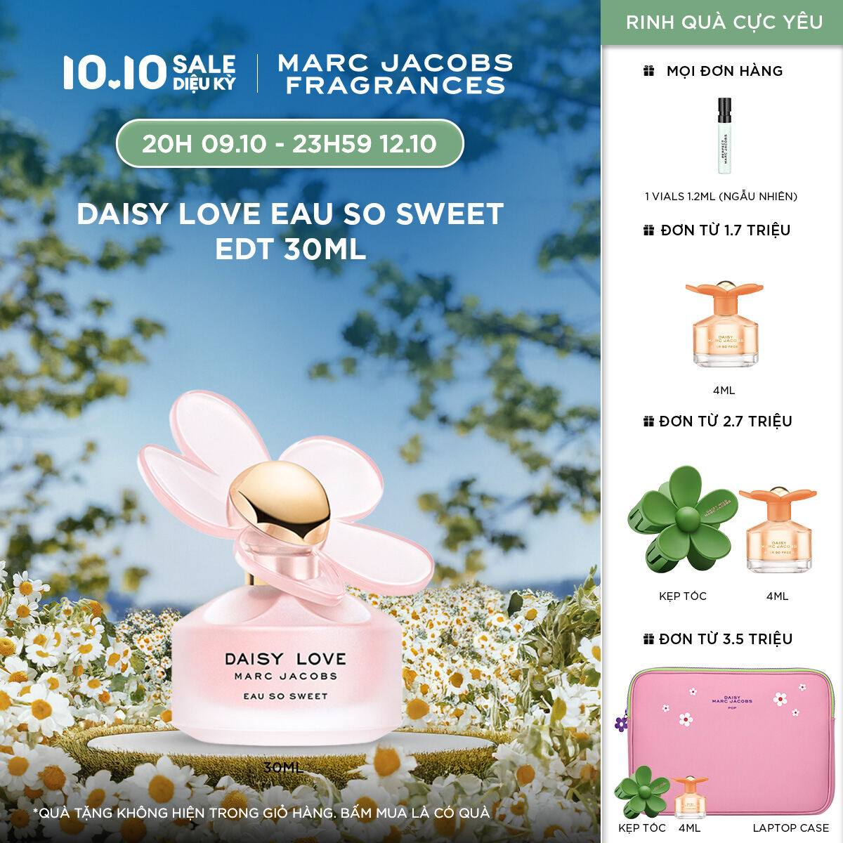 [ĐẾN HẾT 12.10 | ƯU ĐÃI 15%] Nước hoa Nữ Marc Jacobs DAISY Love Eau so Sweet EDT 30ml