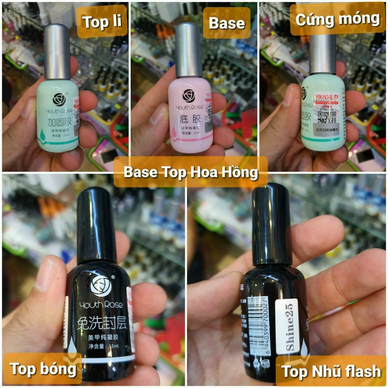 BASE ,TOP , TOP LÌ , TOP NHŨ FLASH GEL HOA HỒNG