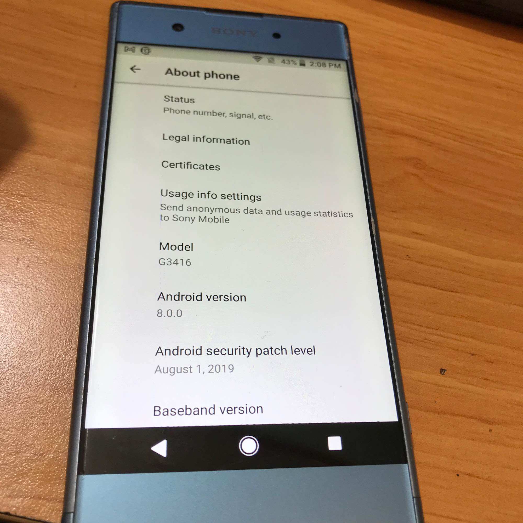 Sony XA1 Plus  Cũ Android 8 2 sim có 4G