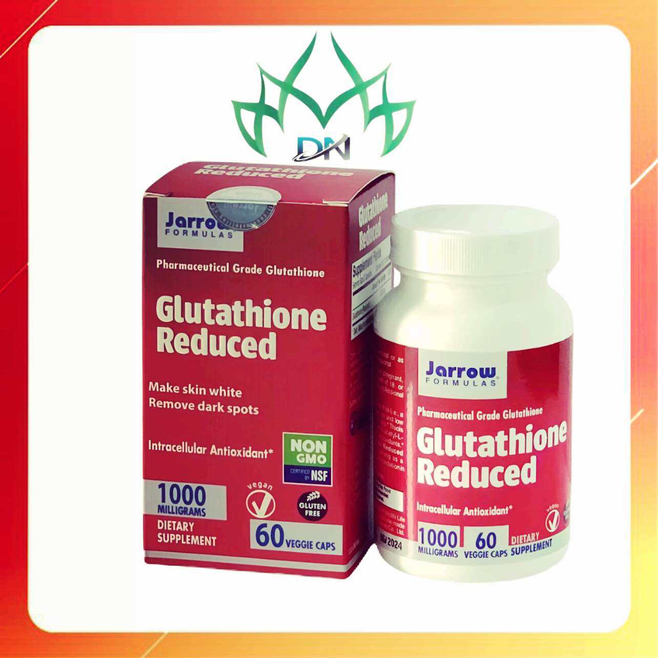 Glutathione Reduced 1000mg- viên uống trắng da -60 viên sản xuất tại Mỹ