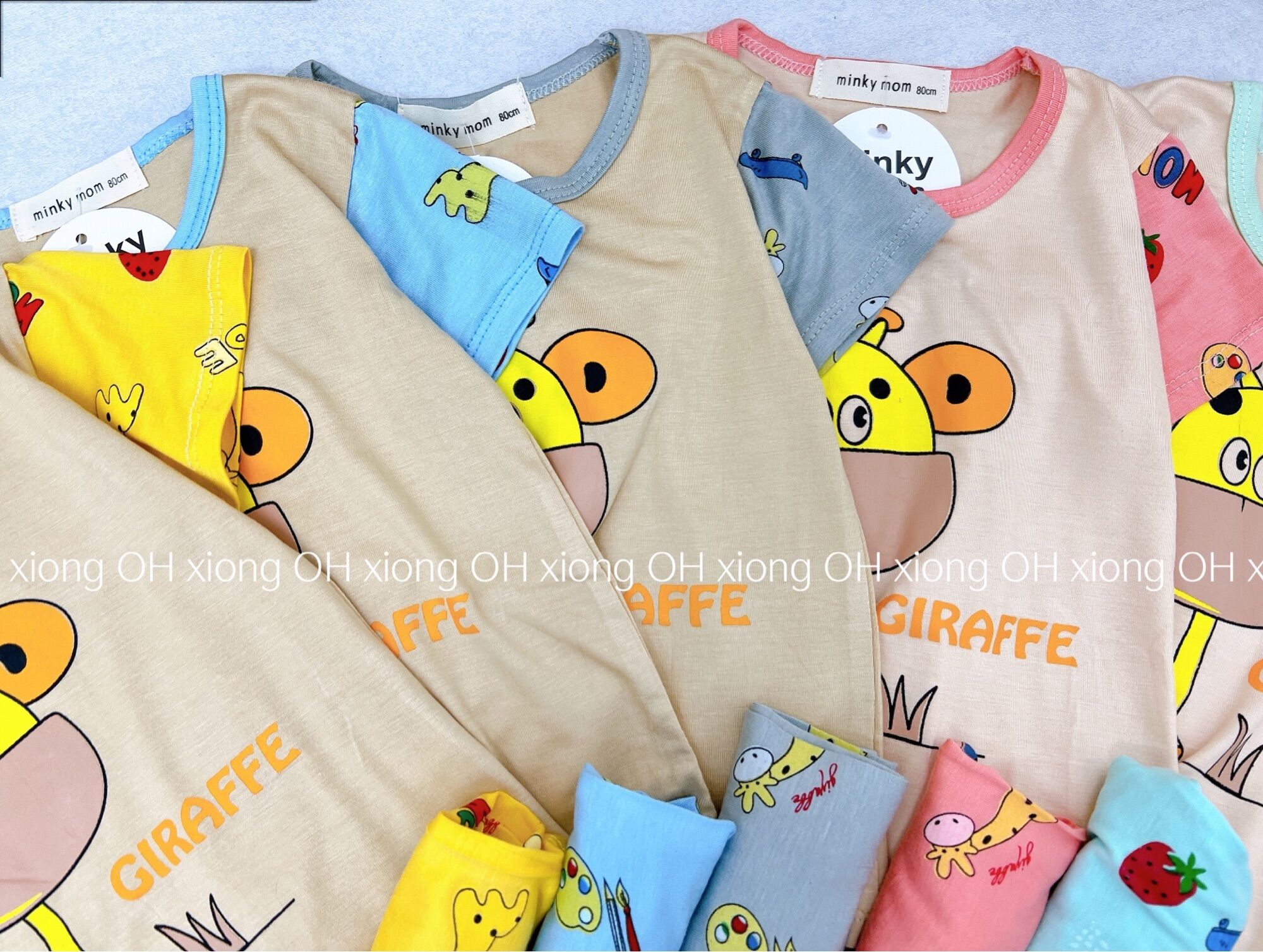Bộ thun lạnh Minky Mom cho bé trai bé gái mã hươu