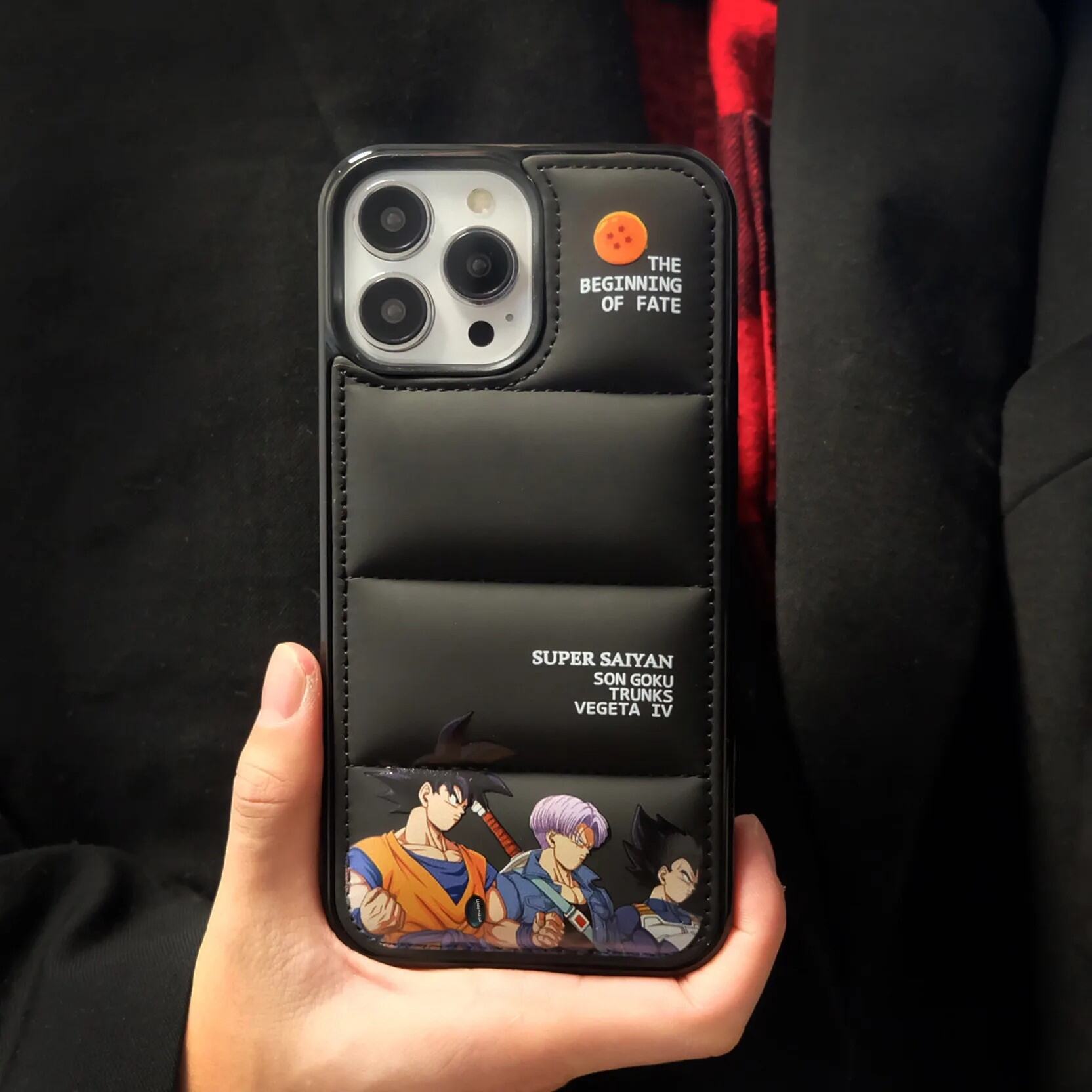 Siyuan Dragon Ball Vỏ Mềm Chống Rơi Túi Trống Cho Apple iPhone 16Pro 15Promax Xe Máy Điện Tử Phụ Kiện Cotton Xuống