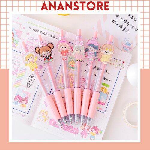 Combo 2 bút gel bấm, bút viết hoạt hình xinh xắn dễ thương ananstore