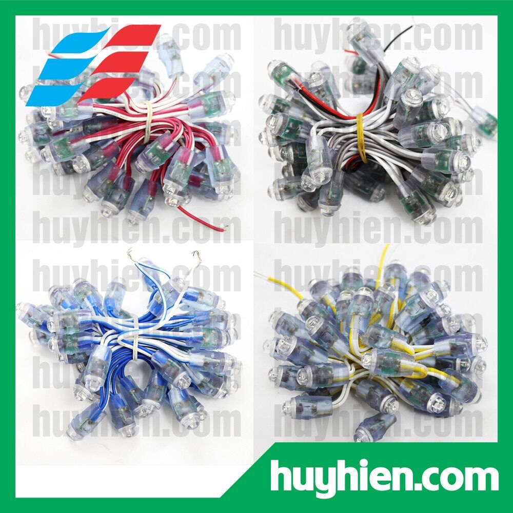 Led đúc F8 bọc nhựa đầu trong đơn sắc các màu