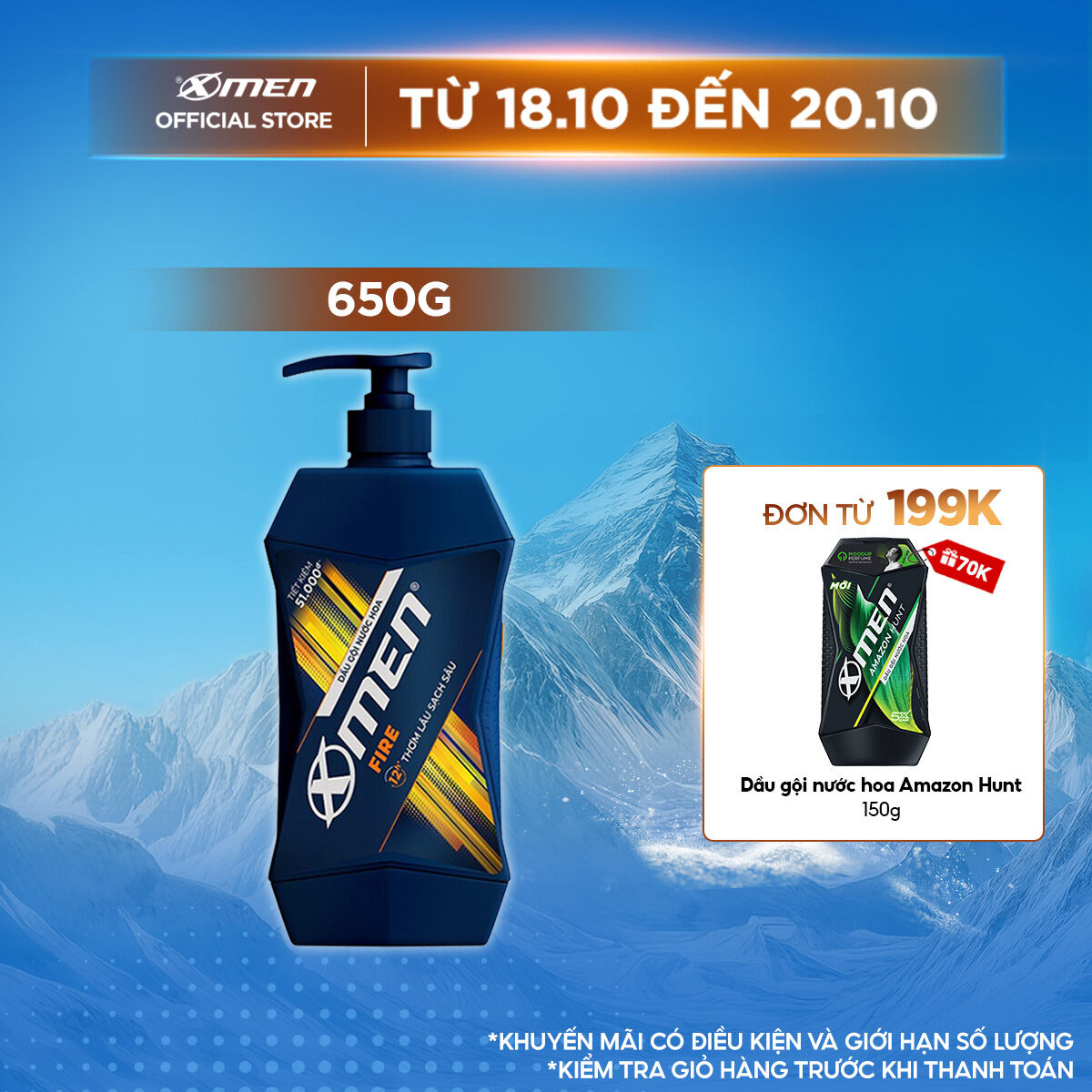 Dầu Gội Nước hoa X-Men Fire 650g