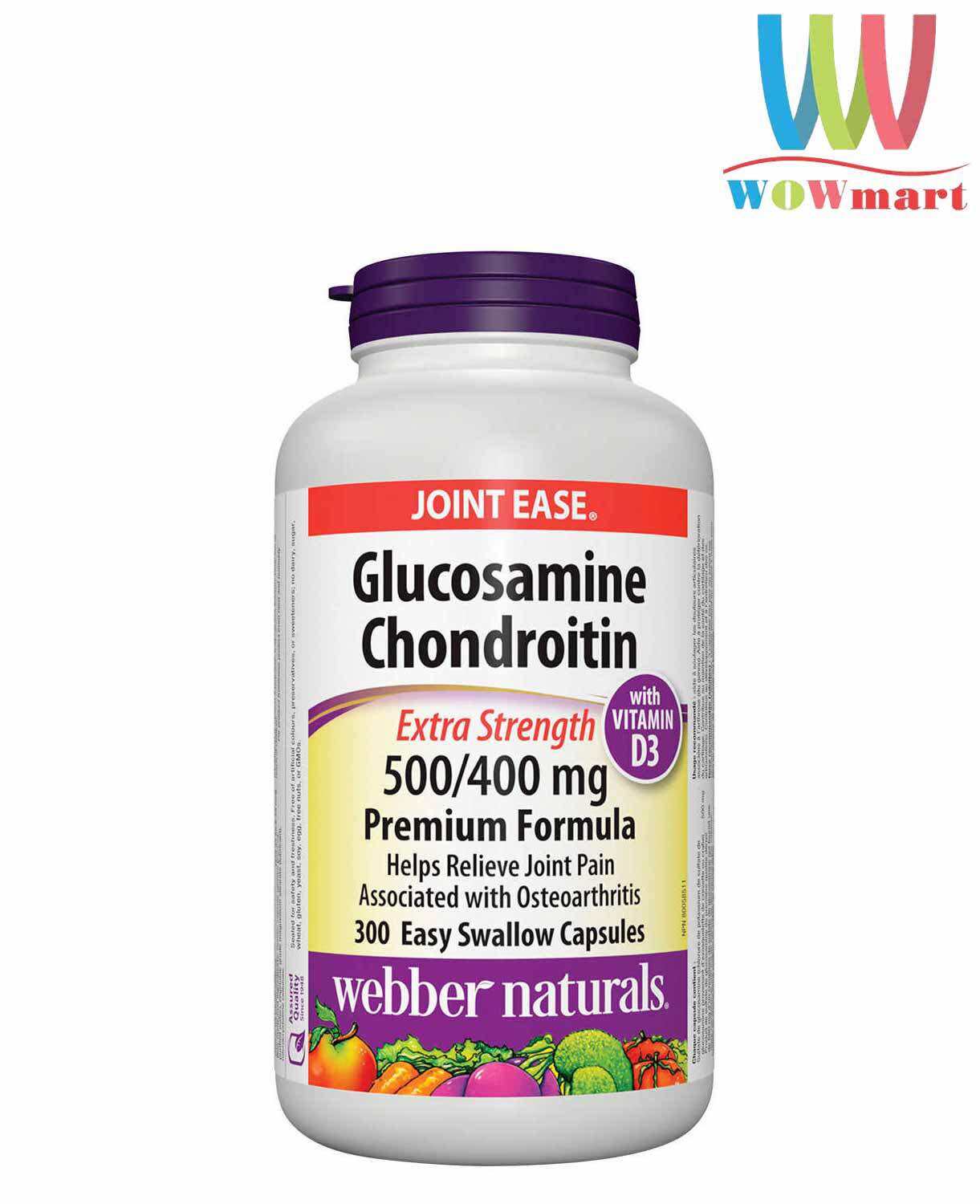 Viên hỗ trợ viêm khớp Webber Naturals Glucosamine Chondroitin+Vitamin D3