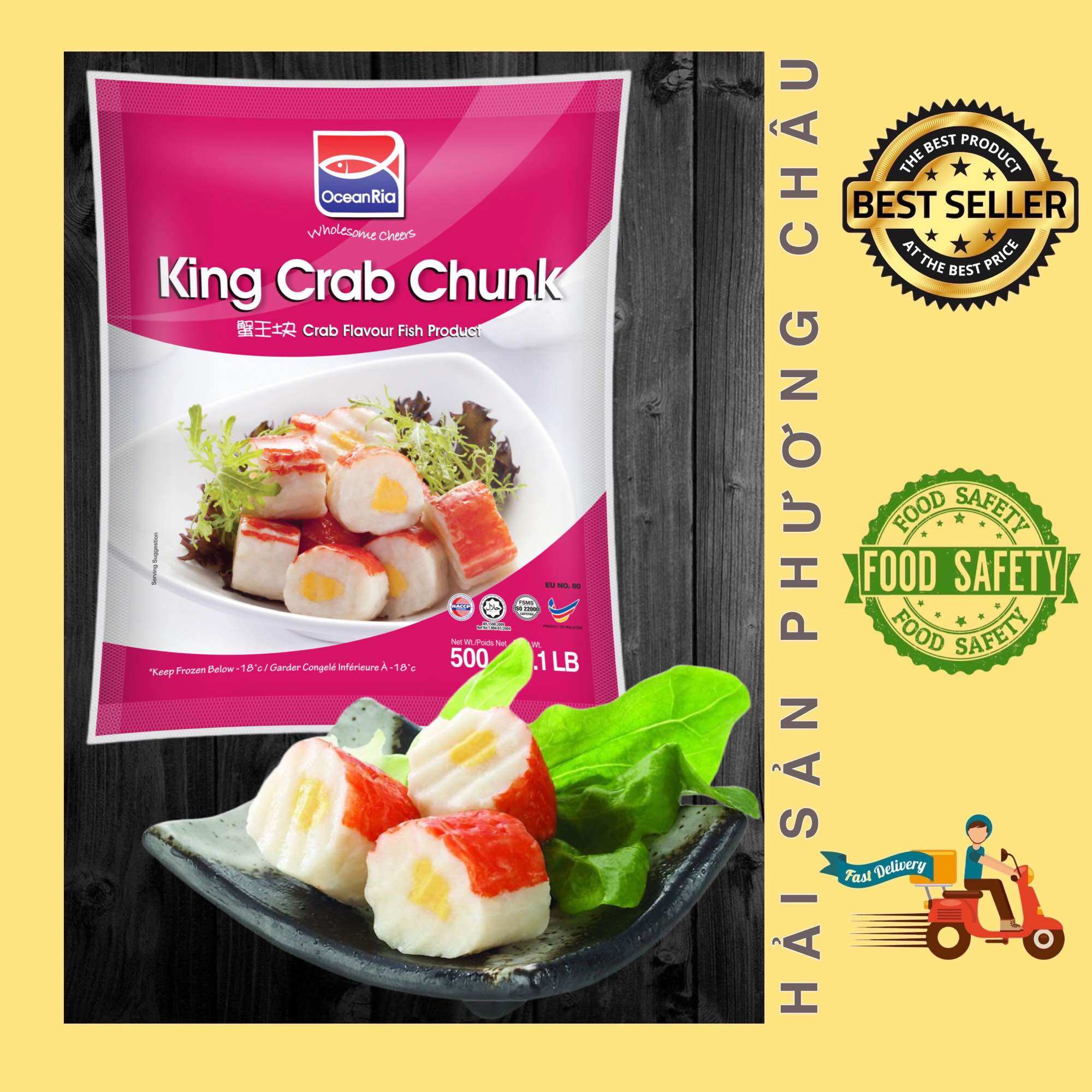 Cua huỳnh đế thả lẩu xiên que King Crab Chunk Malaysia 500g