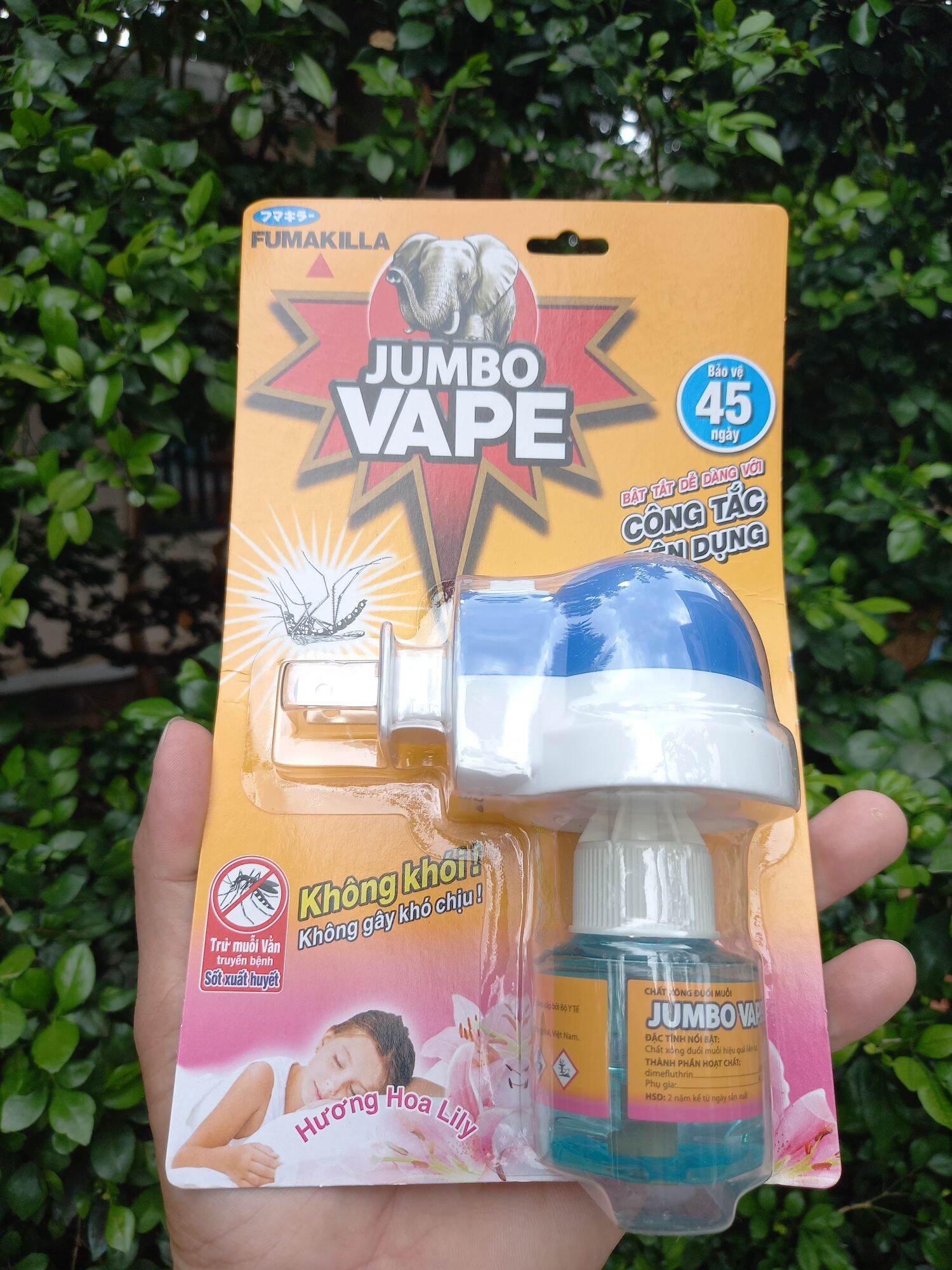 Bộ máy xông đuổi muỗi jumbo vape hương hoa lily