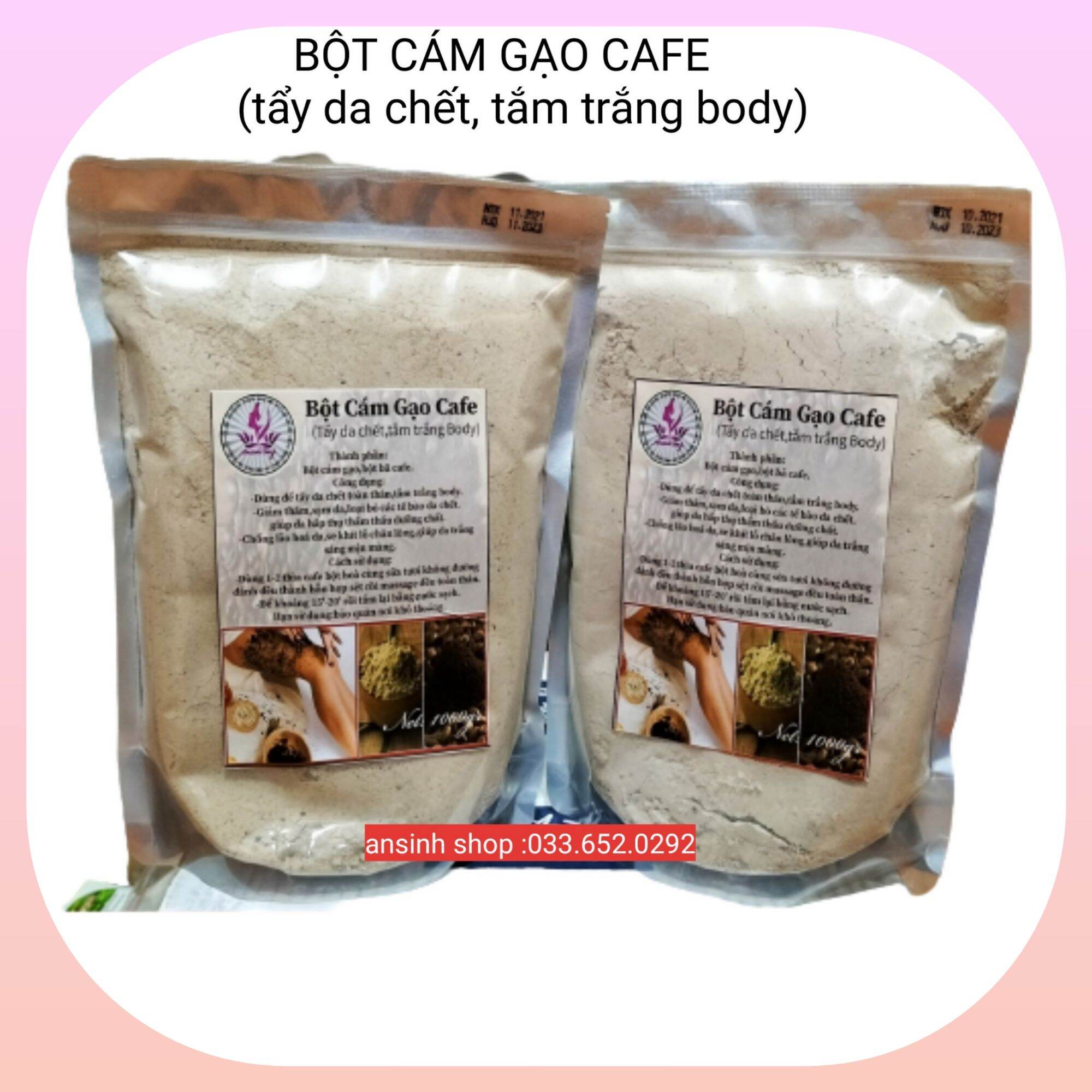 100g bột cám gạo cafe tẩy da chết body cực mịn da