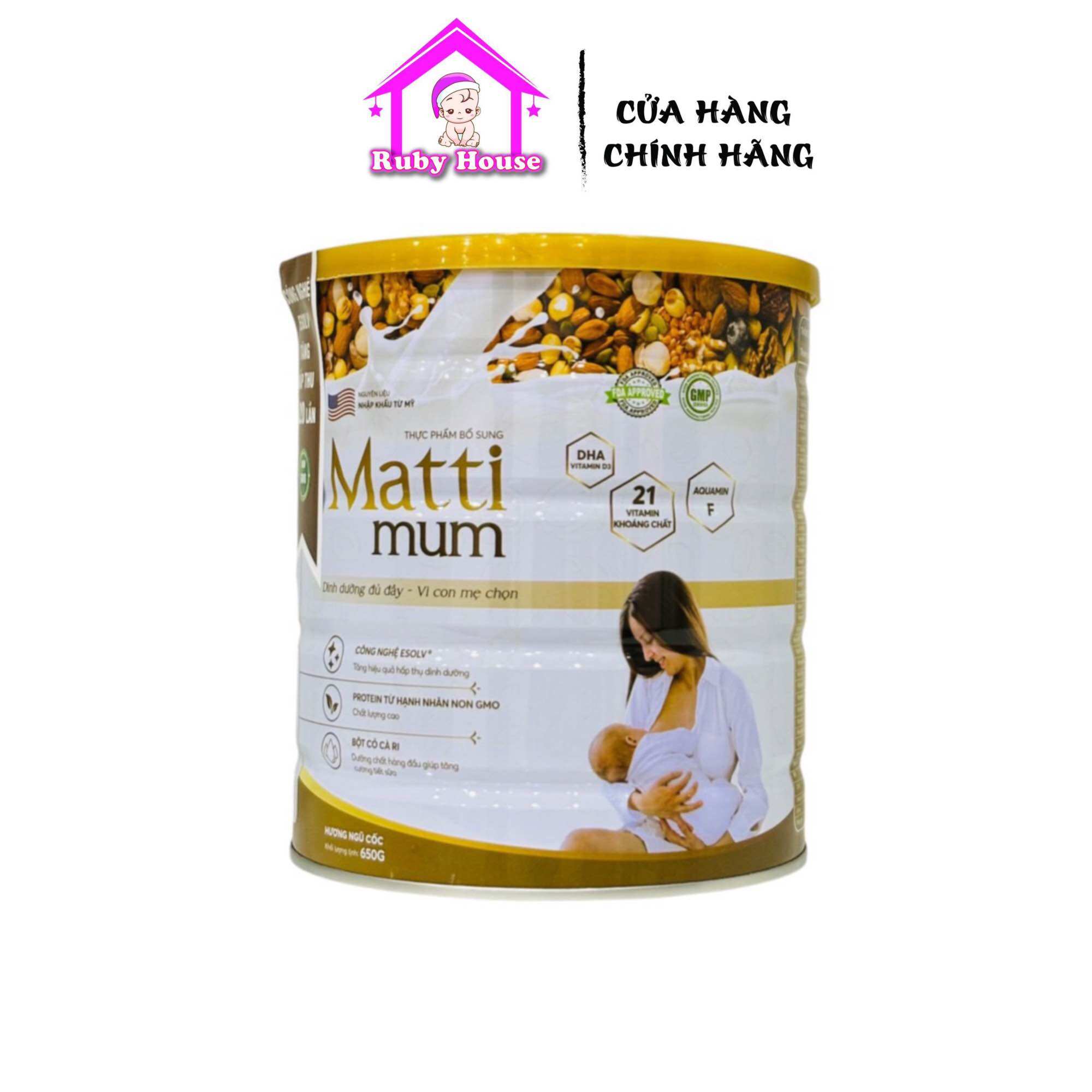 Sữa hạt lợi sữa Matti mum chính hãng lon 650g giá tốt