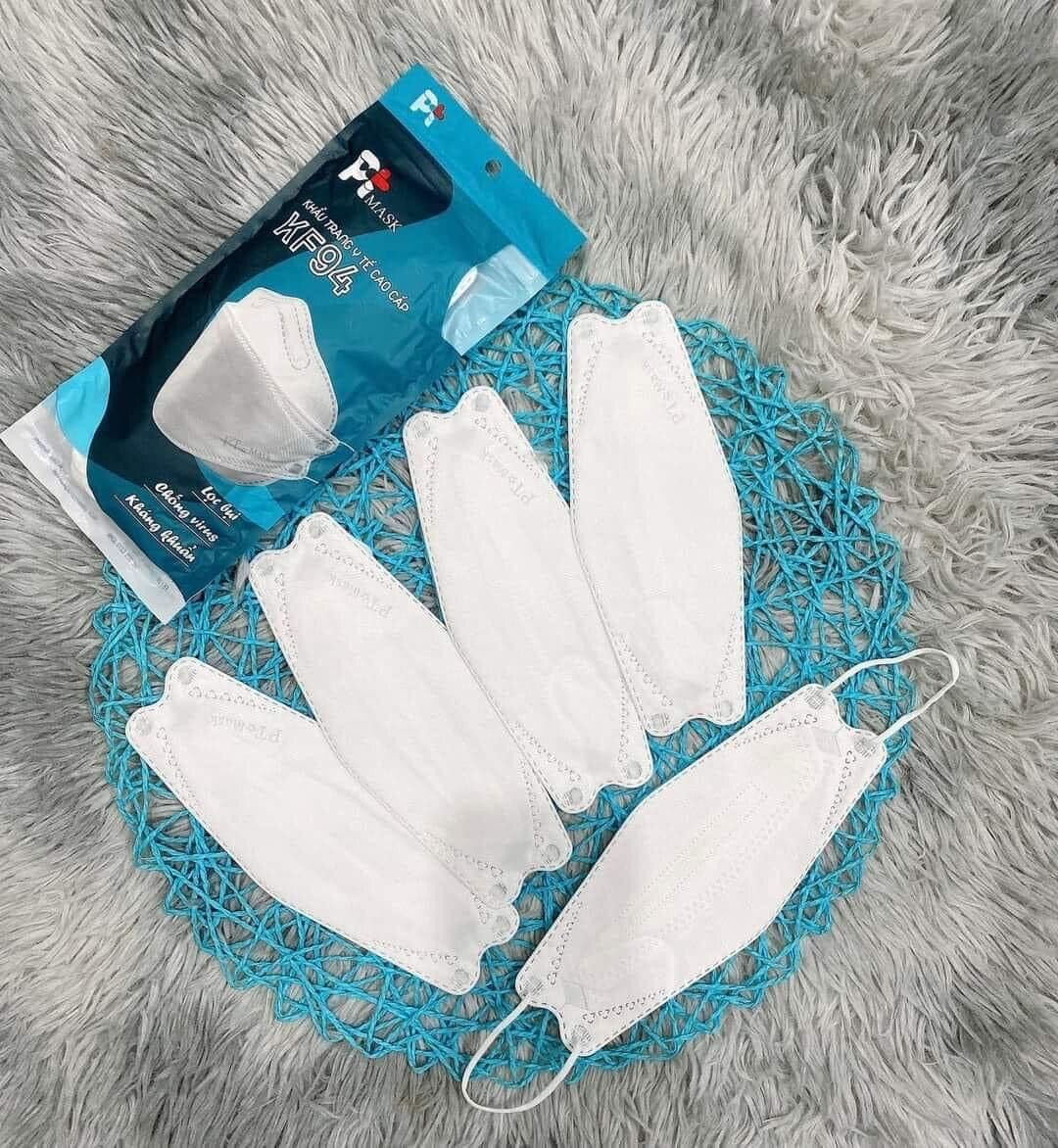 Túi 10 cái khẩu trang kf94 pt, 4 lớp dầy mịn, kháng khuẩn/khẩu trang kf94 phương tuyến
