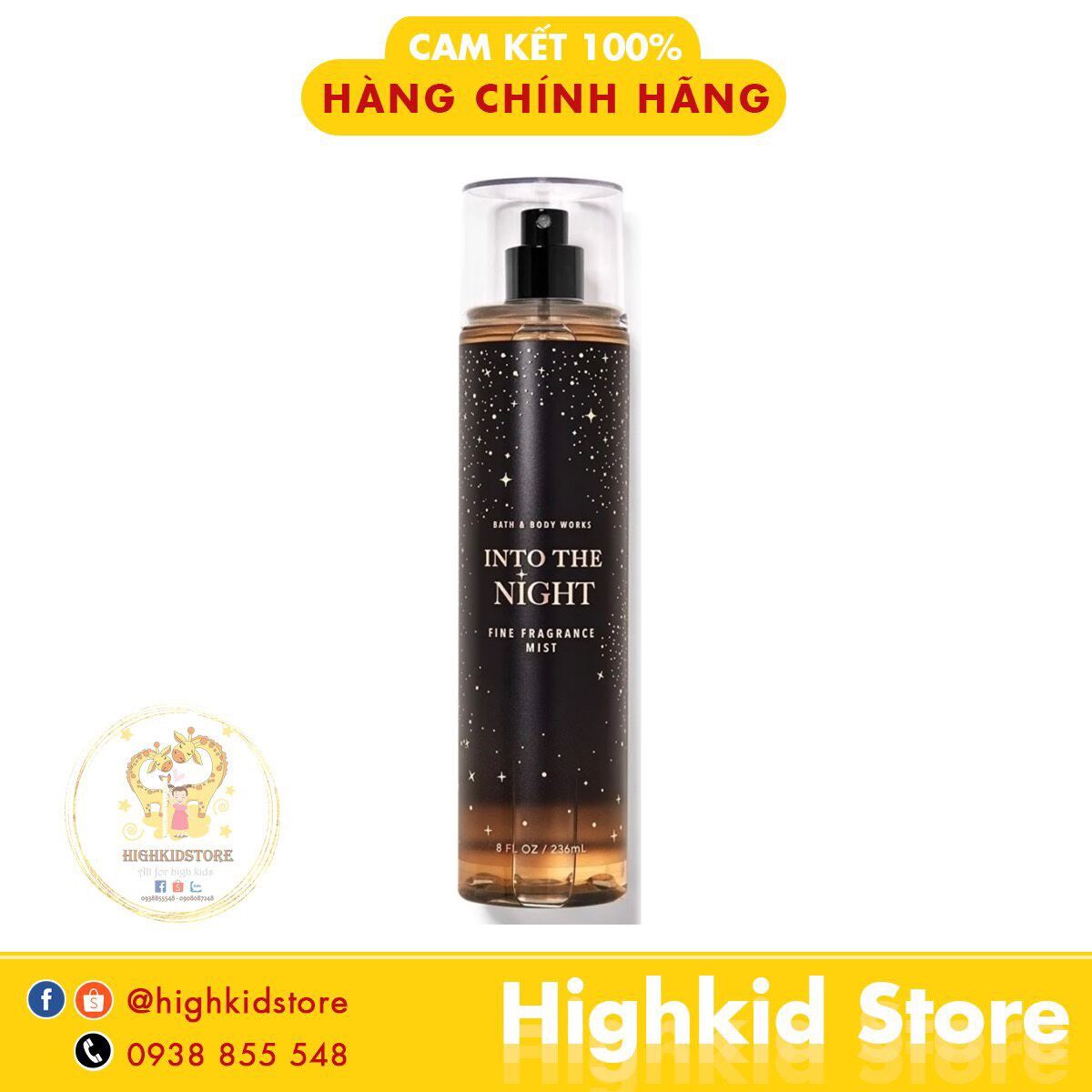 Xịt thơm Body mist Into The Night Bbw 236ml