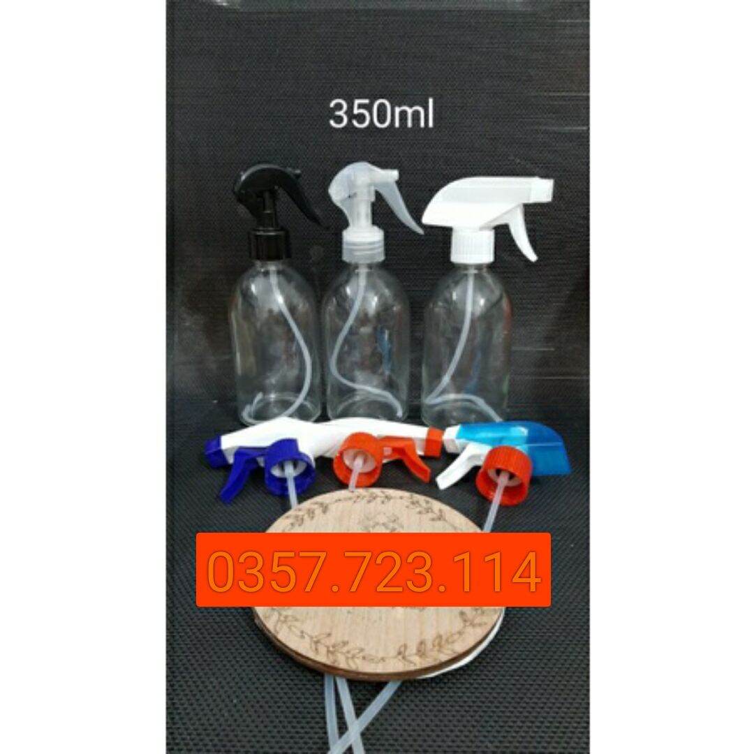 Chai thủy tinh trong 350ml đầu xịt kính