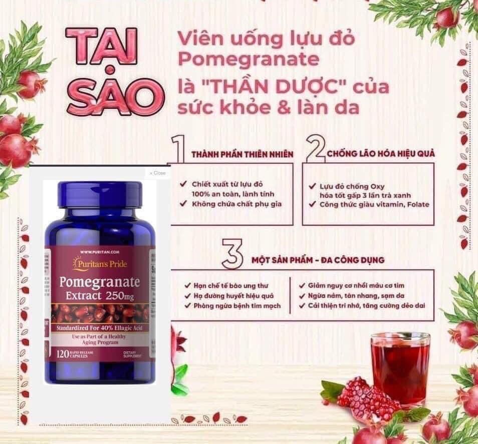 Viên uống chống nắng lựu