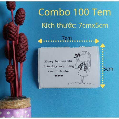 100 Tem dán cảm ơn khách hàng kích thước 7x5cm