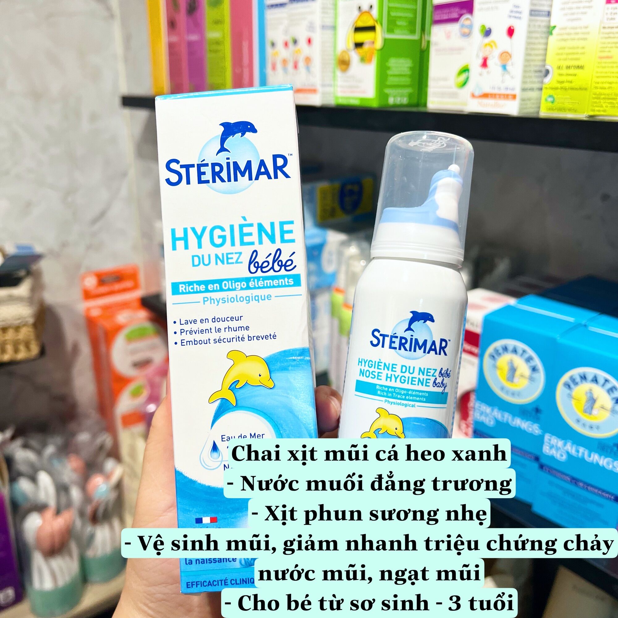Xịt muối biển cá heo Sterimar Pháp cho bé 0m+ 100ml