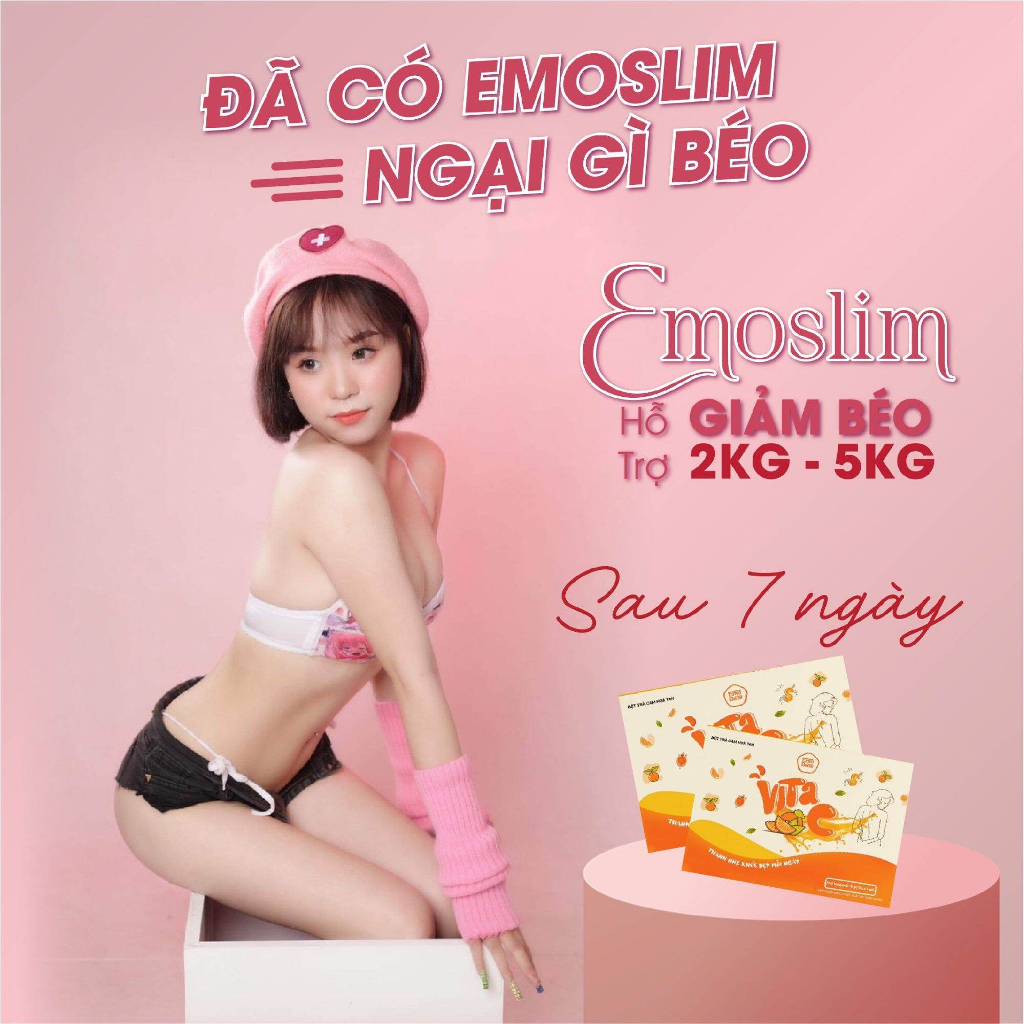 ( HAI HỘP )  BỘT TRÀ CAM  EMO kèm BÌNH NƯỚC 300ml VÀ 1 GÓI BỘT G.I.Ả.M C.Â.N