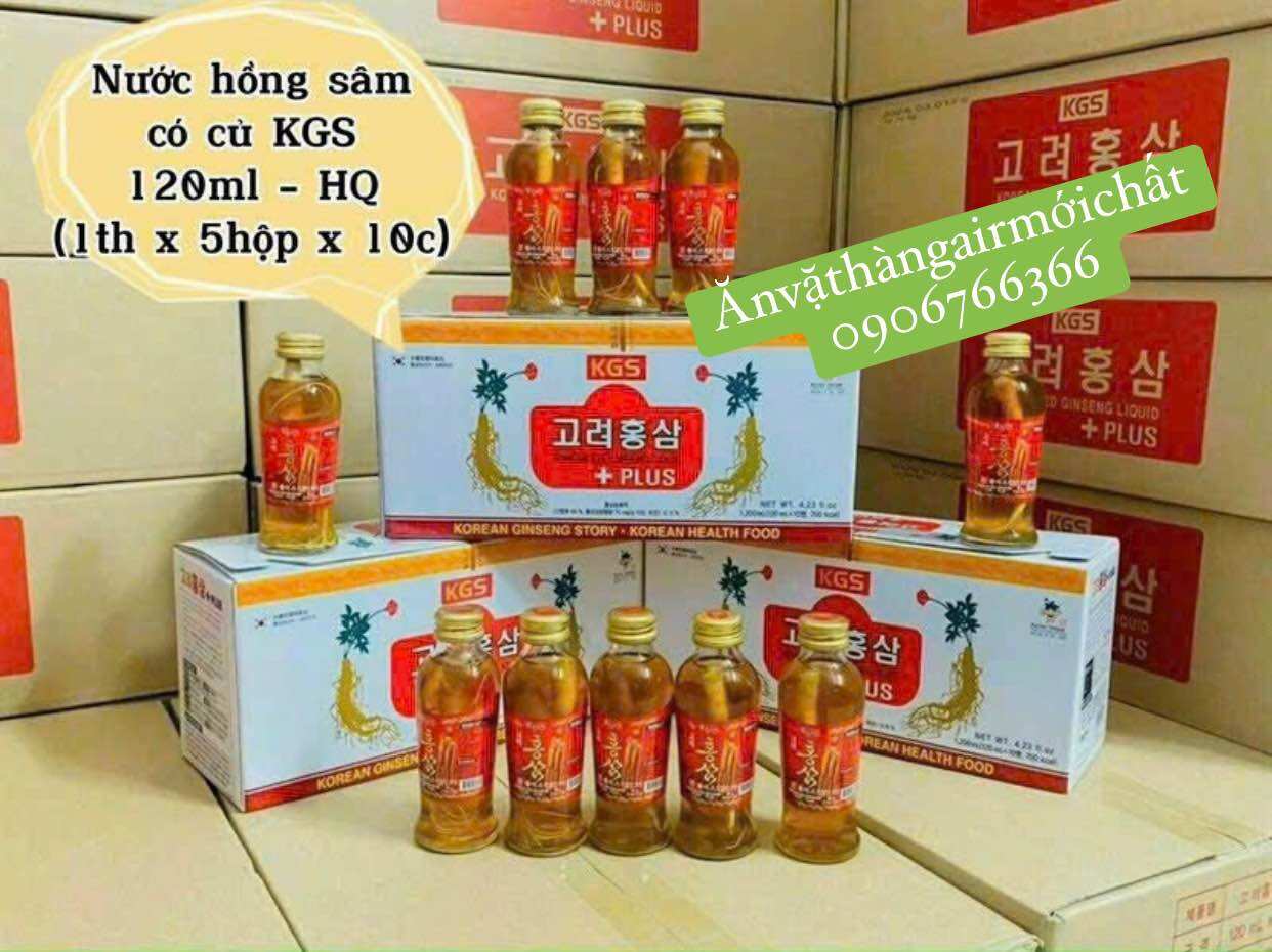[NEW DATE 03/2026]NƯỚC HỒNG SÂM CÓ CỦ KGS CAO CẤP HÀN QUỐC LỐC 10 CHAI X 120ml