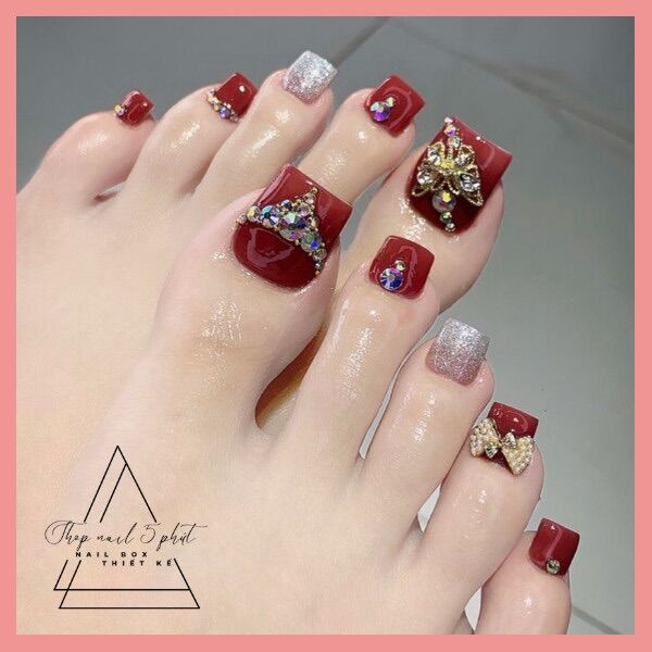 Móng chân giả - nail thiết kế bộ 24 móng đủ size