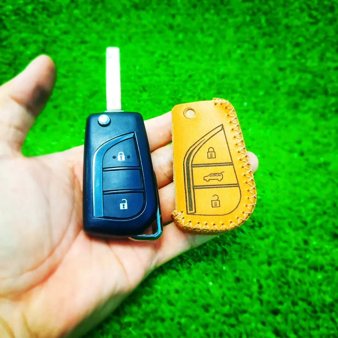 Bao da chìa khóa Toyota Innova, Fortuner, Altis, Hilux chìa khóa cơ