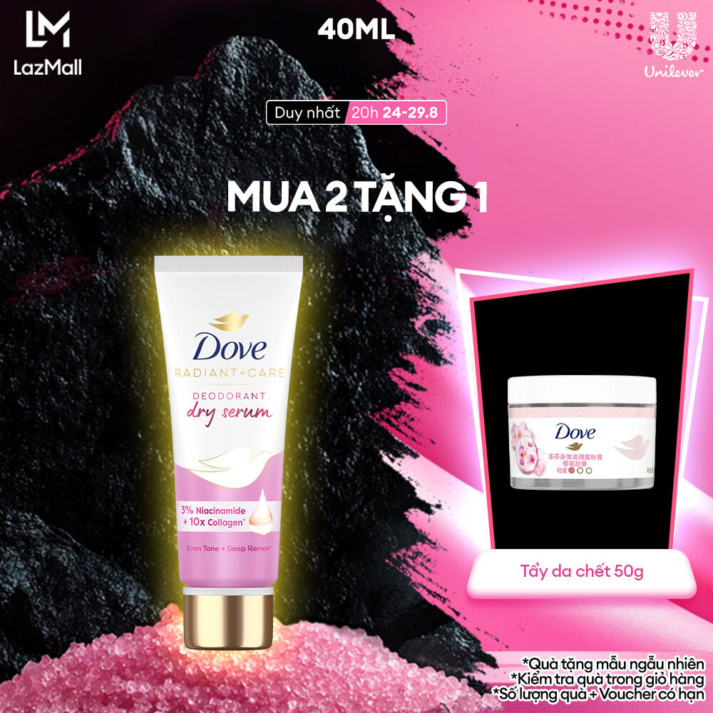 Serum vùng cánh dưỡng sáng ngăn mùi Dove dành cho nữ với 3% Niacinamide giúp da sáng mịn đều màu 40ml/50ml