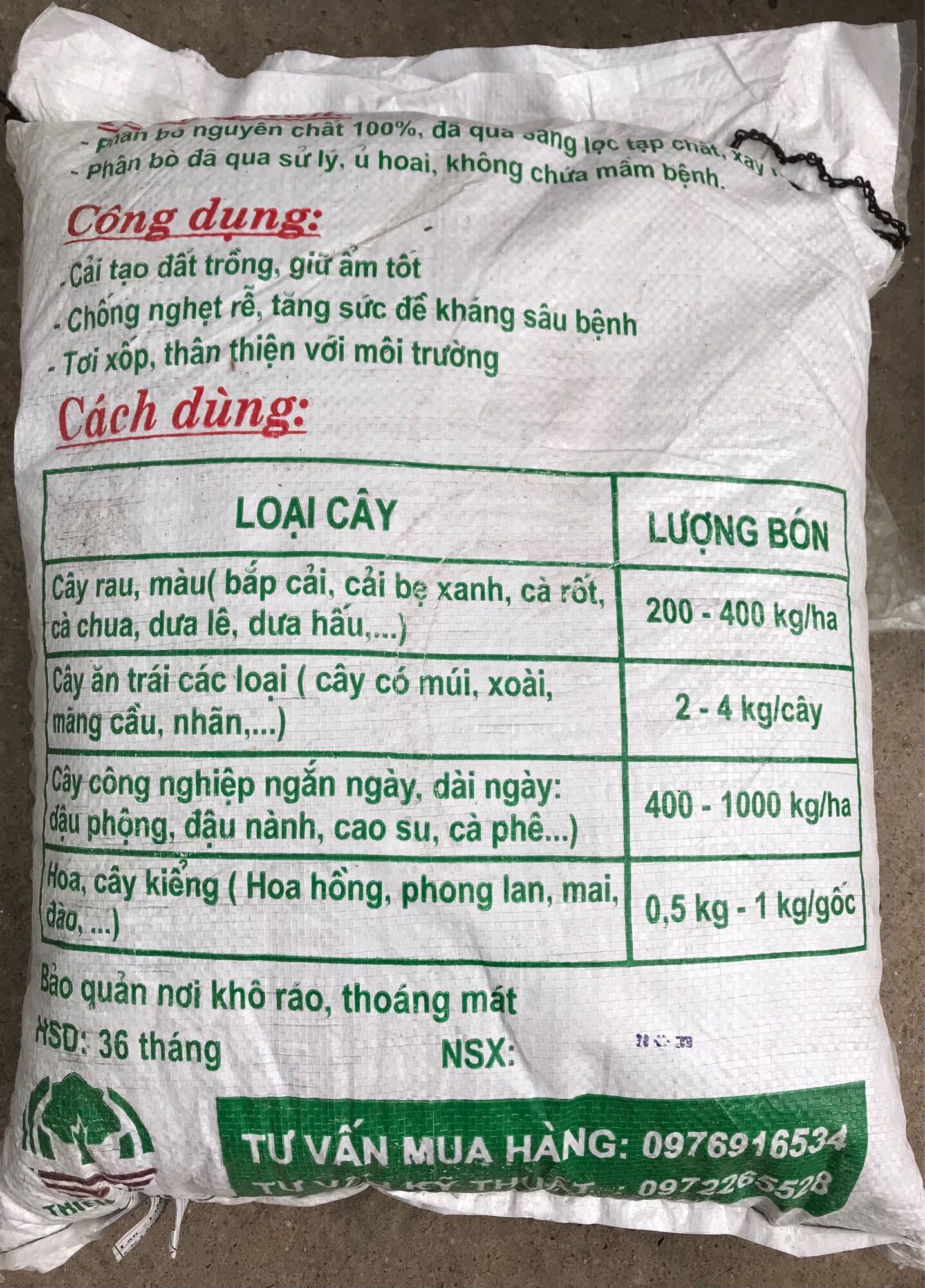 PHÂN BÒ ĐÃ QUA XỬ LÝ VBER 20dm3