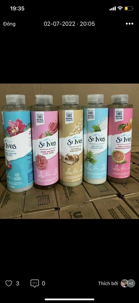 [USA] Sữa tắm tẩy tế bào chết St. Ives 650ml