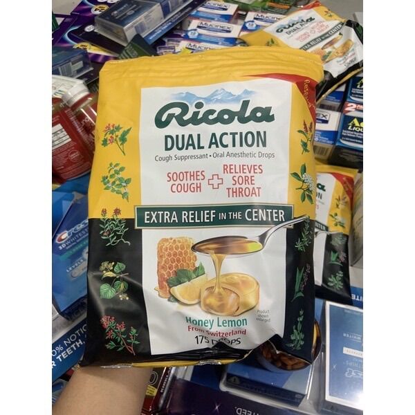 Kẹo ricola mật ong 175viên của mỹ