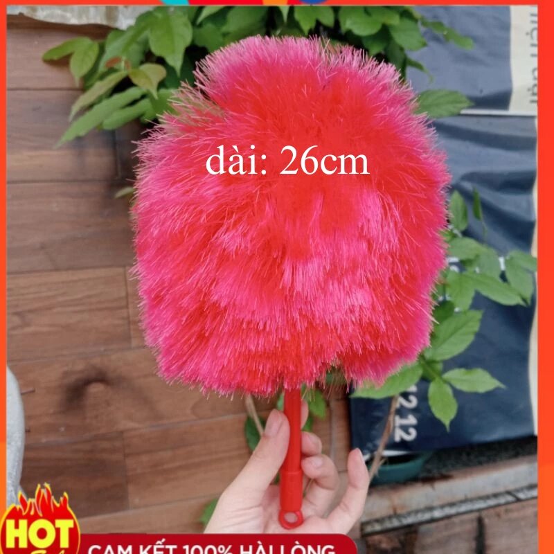 Chổi quét bụi ngắn 26cm sợi nilon mềm mịn - Chổi phủi bụi nhỏ gọn đẹp