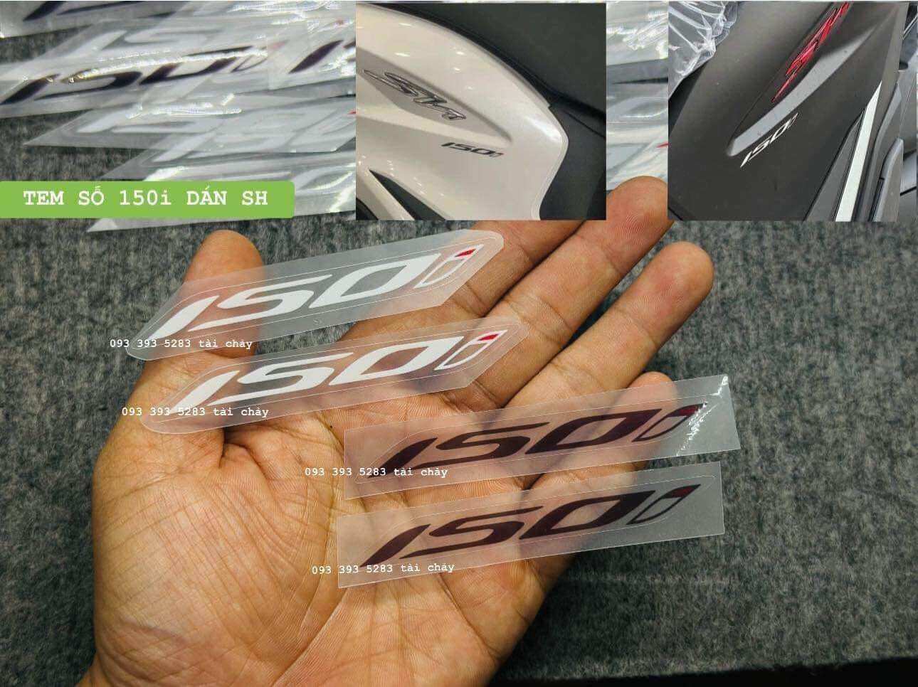 [ 1 CẶP ] TEM SỐ 150i CAO CẤP DÁN ỐP SƯỜN SH