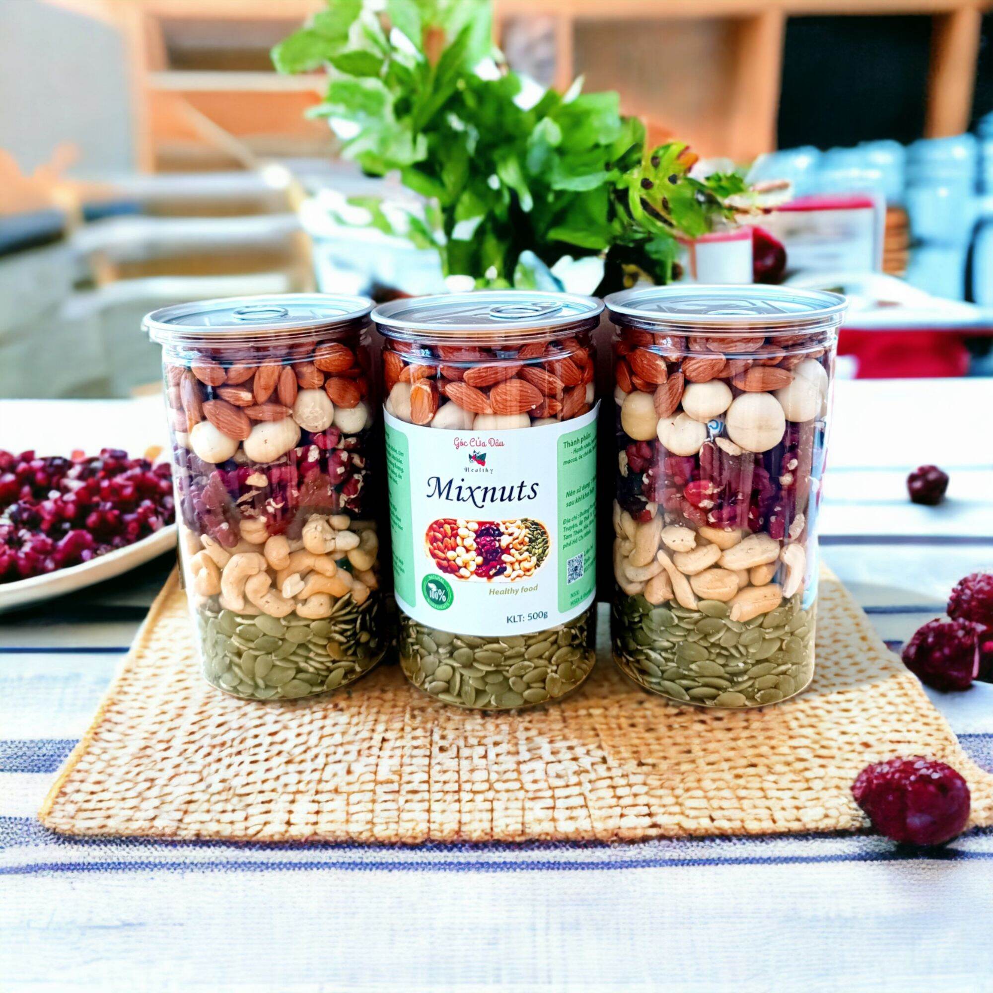Mix 5 hạt Dinh Dưỡng Không Đường (Óc chó Đỏ, Macca, bí, điều, hạnh nhân) 500g