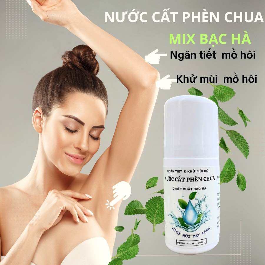 Lăn khử mùi hôi nách - từ nước cất phèn chua kết hợp chiết xuất bạc hà the mát- ngăn tiết mồ hôi và khử mùi hiệu quả
