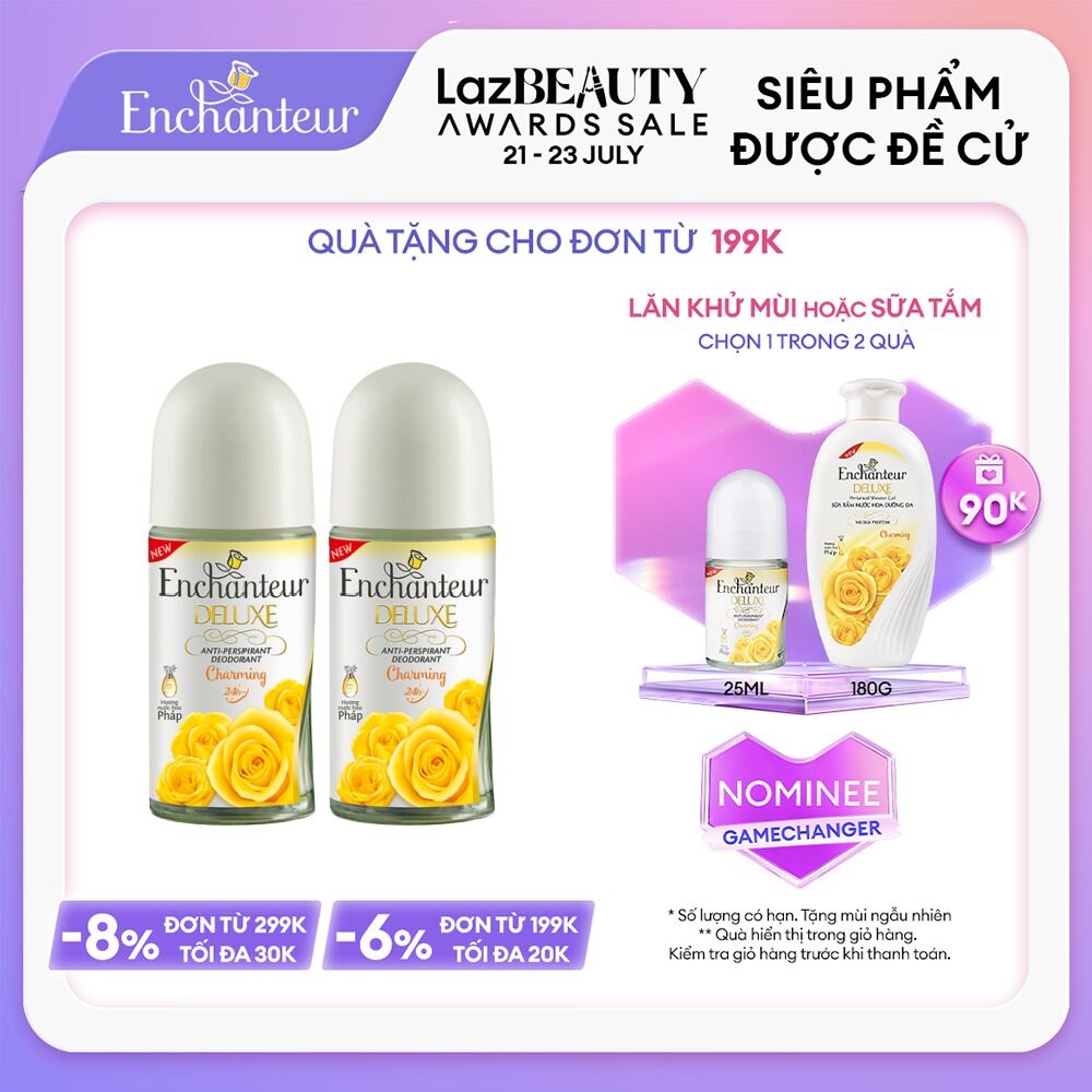 Combo 2 Lăn khử mùi nước hoa Enchanteur Charming 50ml/ Chai