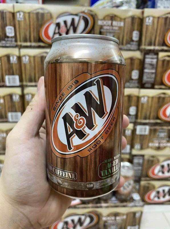 1 Thùng 12 lon Xá Xị A&W Root Beer - Hàng nhập Khẩu - Dung tích 355ml