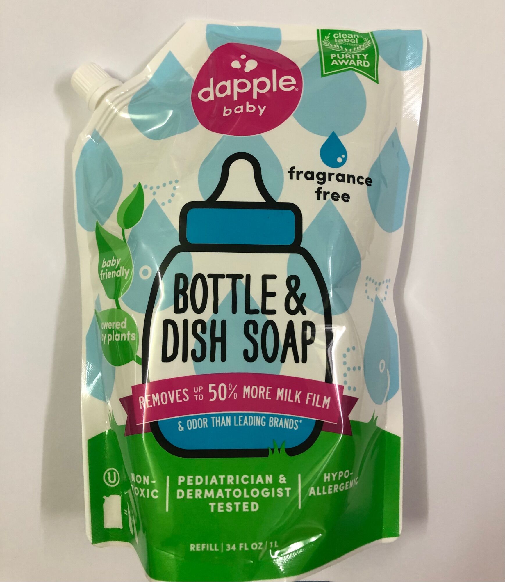 Nước rửa bình sữa Dapple Baby của Mỹ [KHÔNG MÙI]
