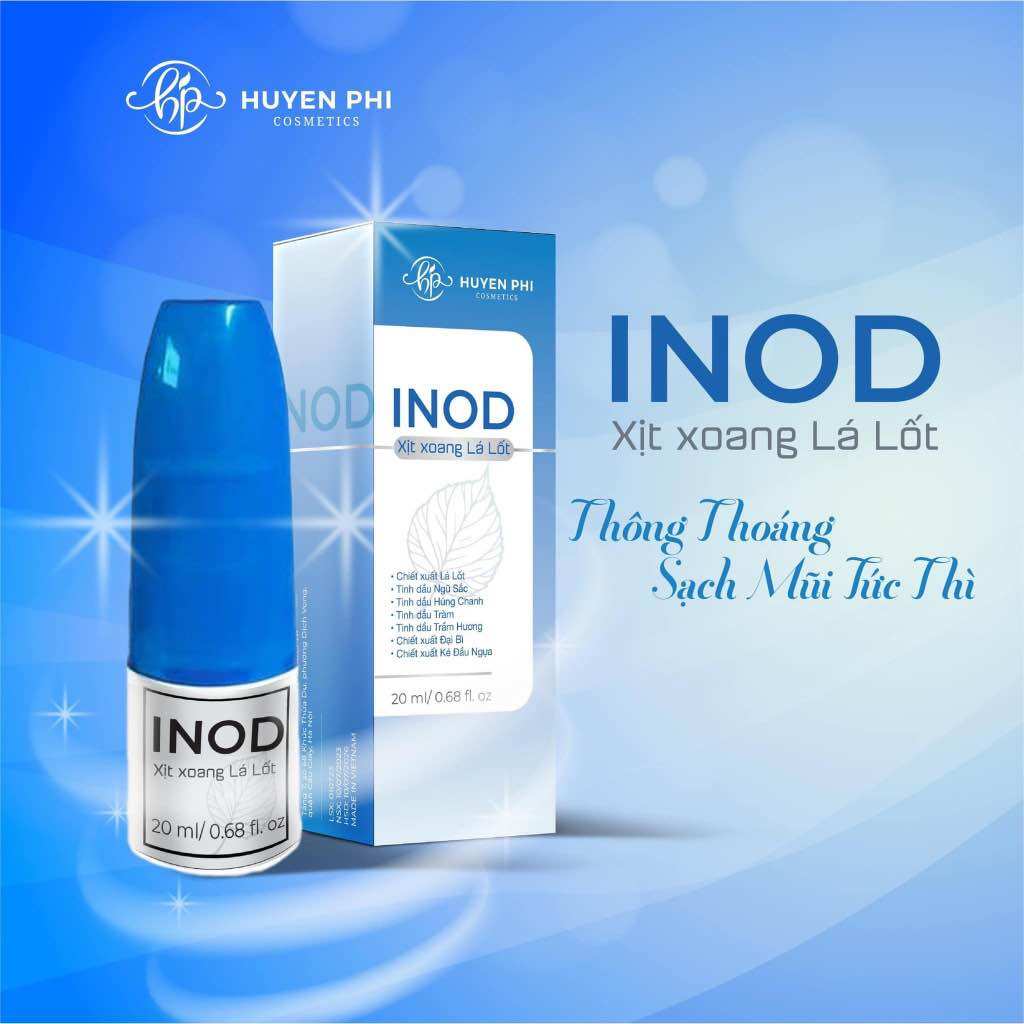 Xịt xoang lá lốt Inod Huyền Phi 20ml hết viêm xoang khoang mũi thông thoáng sạch mũi tức thì