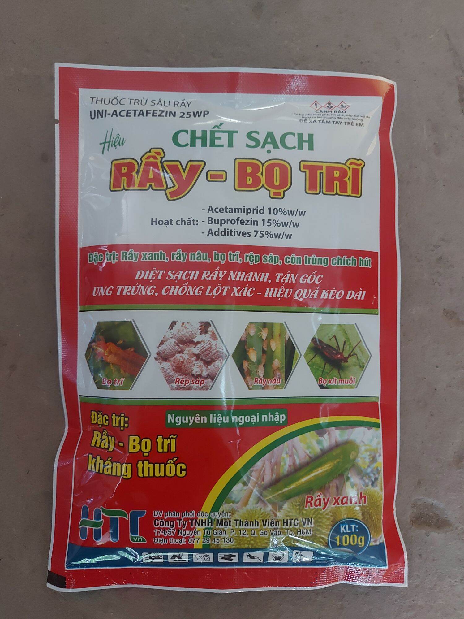 Thuốc trừ rầy CHẾT SẠCH RẦY- BỌ TRĨ- 100G (Thuốc Trừ Rầy Xanh, Bọ Trĩ, Rệp Sáp, Bọ Trĩ, Rệp Vảy, Rầy Nâu, Rệp Muội, Rầy Phấn Trắng...)