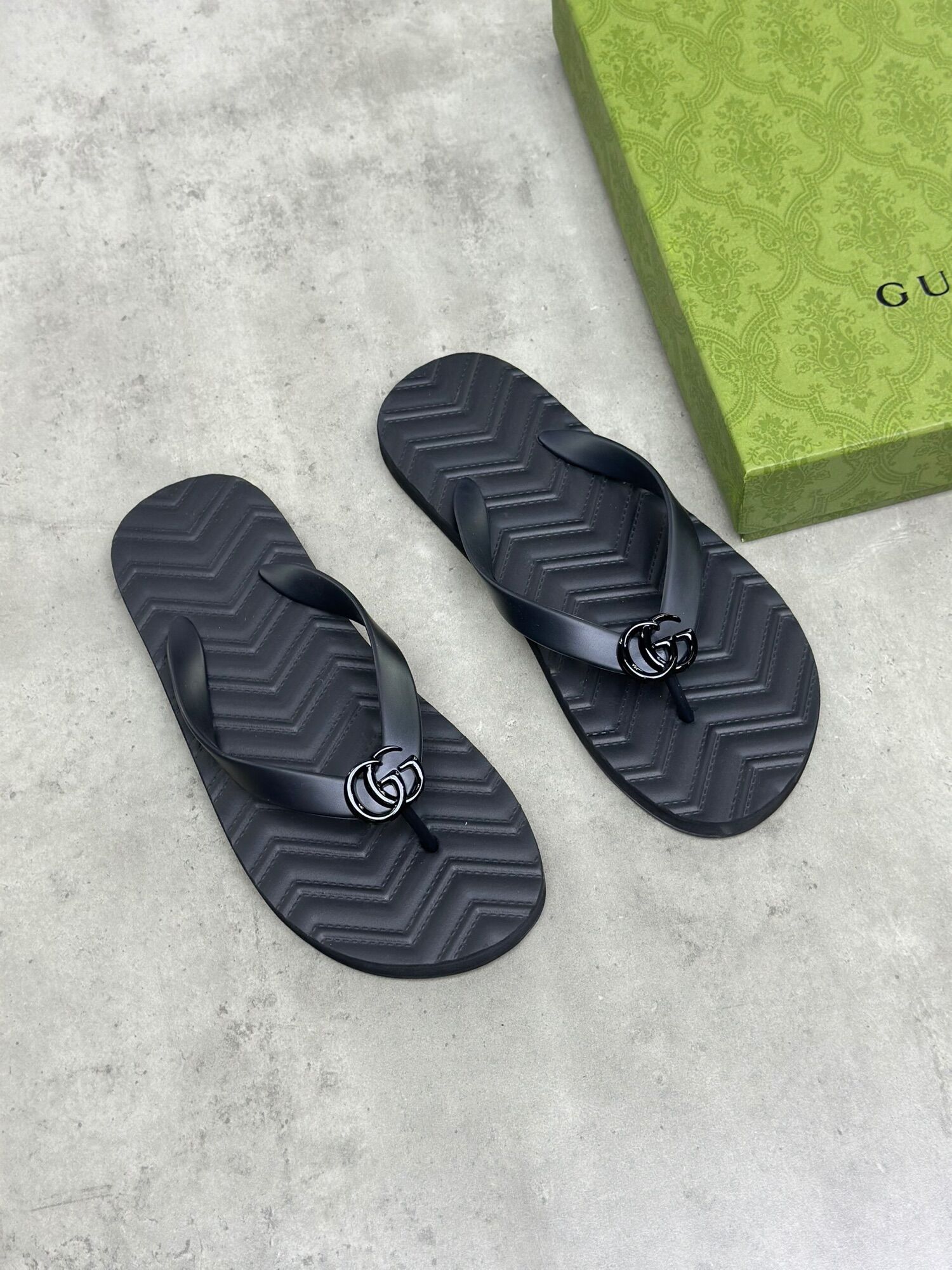 🔥Hàng có sẵn🎊 Dép tông nam 𝔾𝕦𝕔𝕔𝕚 vân dập siêu nhẹ fullbox