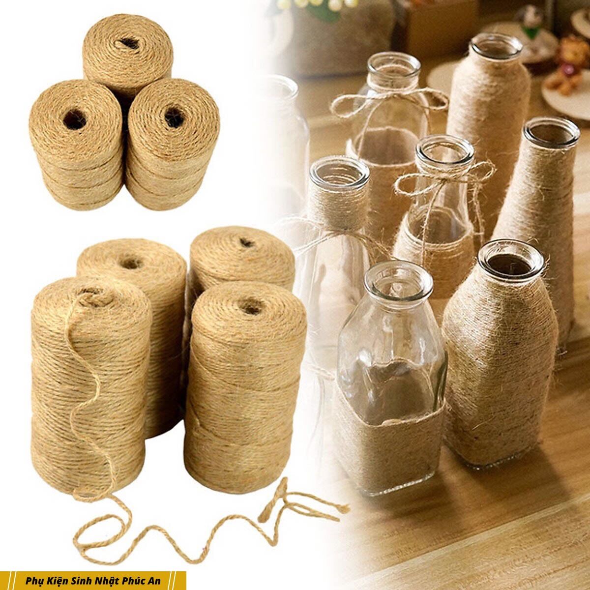 [HCM]Dây thừng cuộn 200m ống nhỏ trang trí handmade