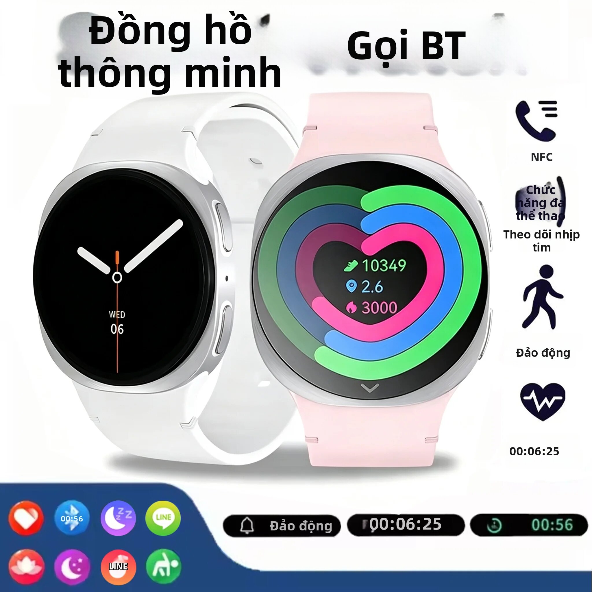 laxasfit | Đồng Hồ Thông Minh LAXASFIT Màn Hình Tròn 1.27 Inch Sạc Không Dây Màn Hình Theo Dõi Nhịp Tim BT Call Fitness Tracker Với Mặt Số Trò Chơi Dành Cho Thể Thao Ngoài Trời