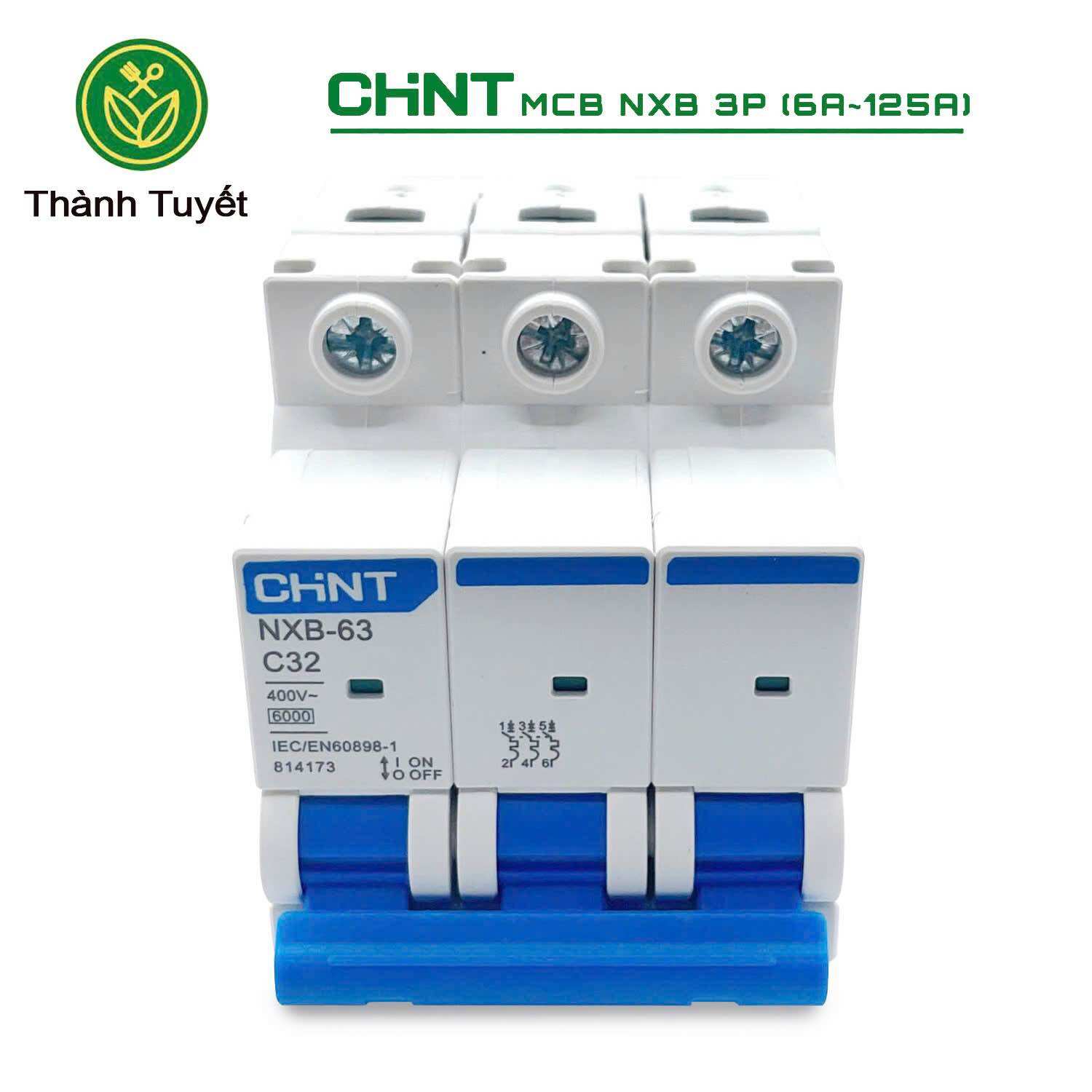 Aptomat MCB 3 Pha NXB-63 Chint 6A~ 63A, Dòng Cắt 6kA (Hàng chính hãng)