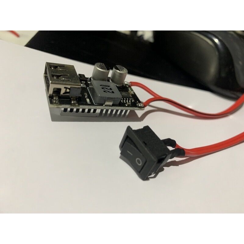 Mạch sạc nhanh QC 3.0 24w có tản nhiệt và hàn dây có công tắc, mạch sạc hạ áp 6vdc - 32vdc