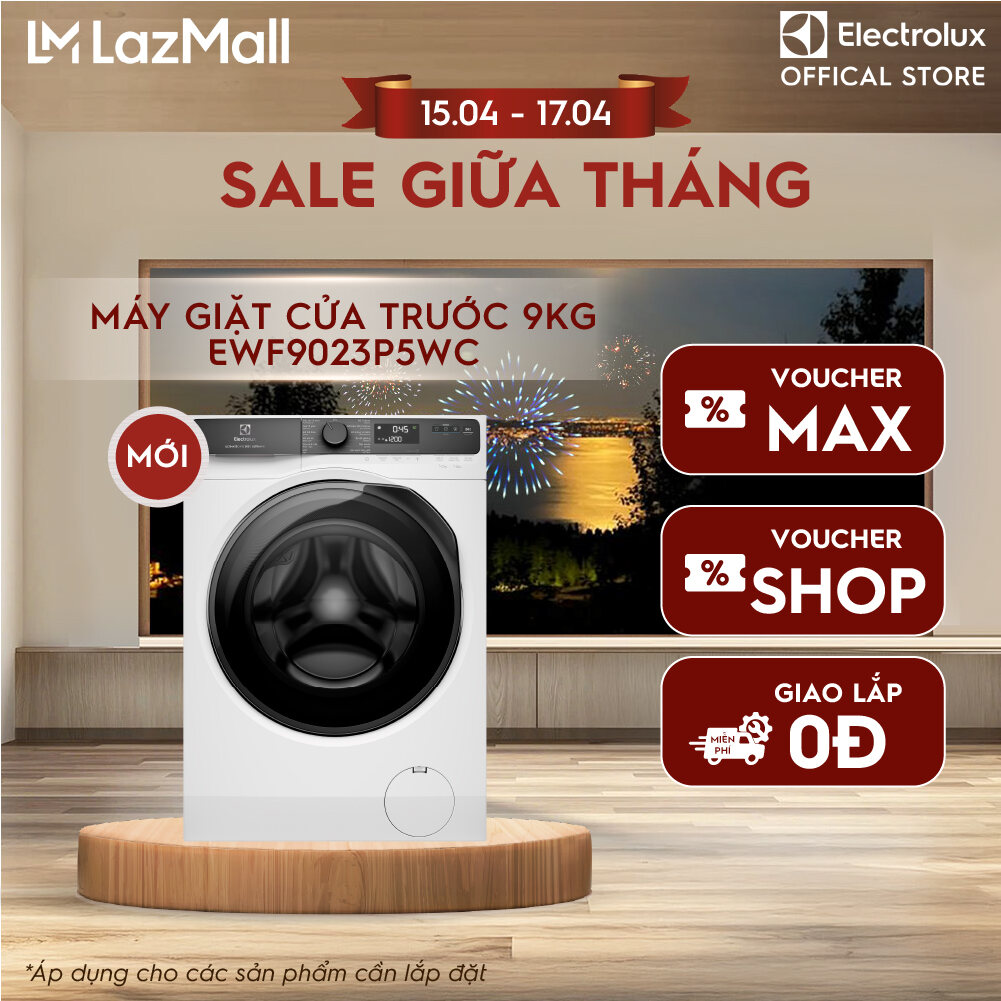 [MỚI] Máy giặt cửa ngang Electrolux 9kg UltimateCare 500 EWF9023P5WC Inverter - Free Giao lắp