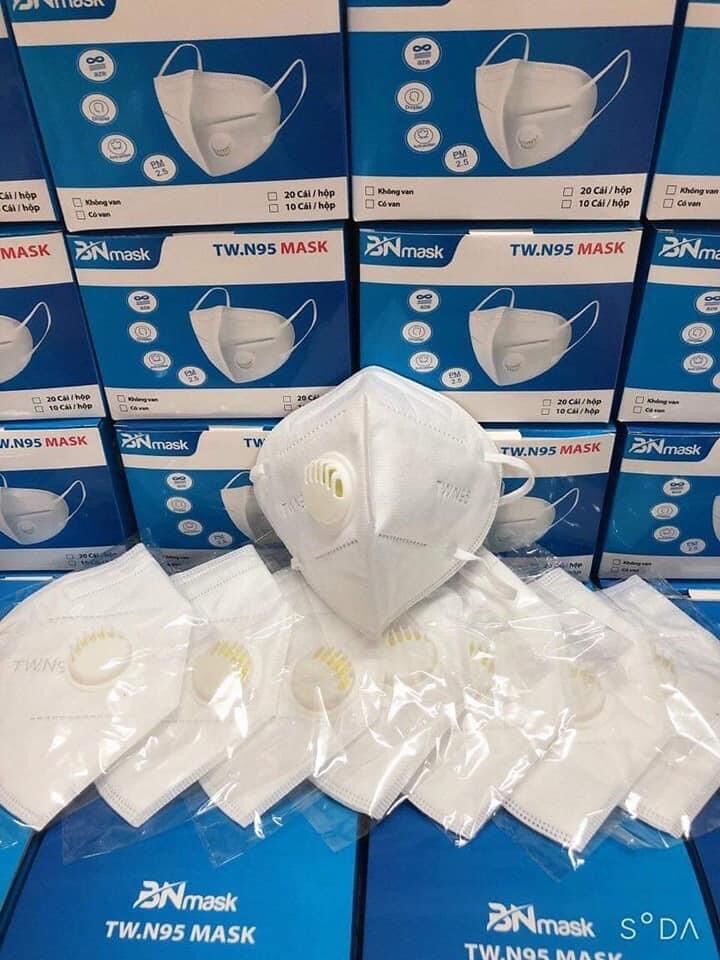 (10 cái) Khẩu Trang N95 Có Van Thở Lọc Bụi Mịn