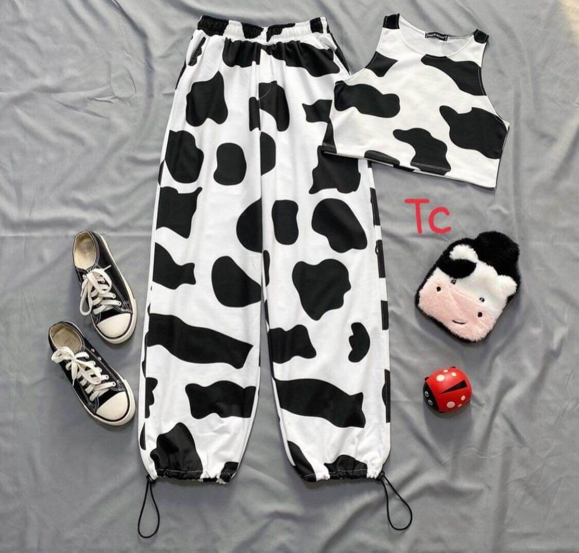 [ SIÊU PHẨM ] SÉT BỘ ÁO CROPTOP BÒ SỮA HIT HOT 2021