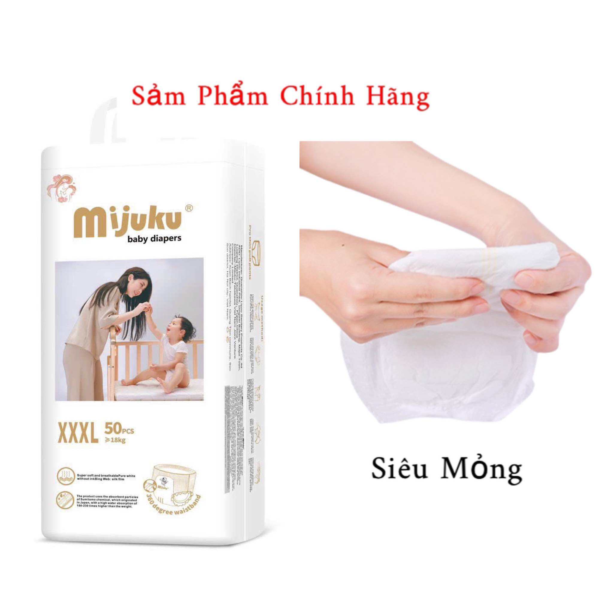 Bỉm Quần Mijuku/ Dán Mijuku 100 miếng S-5xl